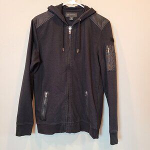 INC International Concepts Hoodie Sweatshirt Womens Small Black Moto